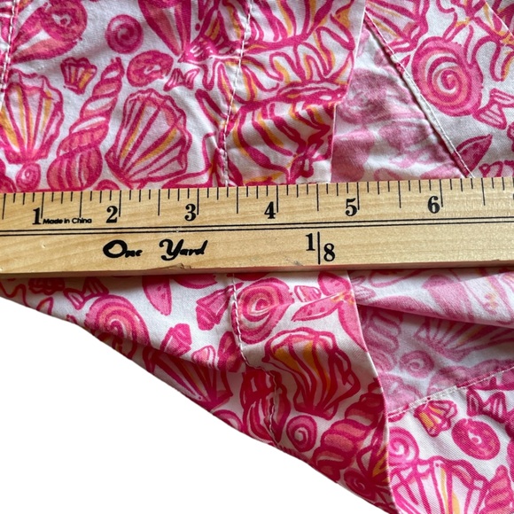 LILLY PULITZER Pink/Orange Shell Print Cotton Shorts - Size 8 - Picture 10 of 11
